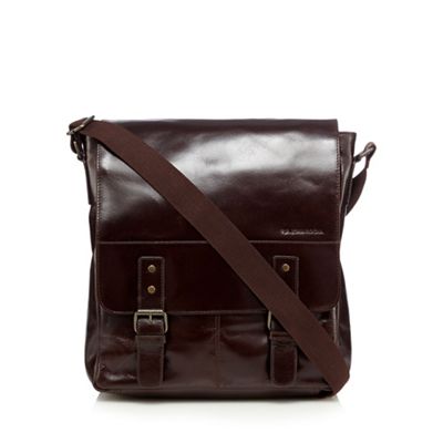 Designer chocolate leather utility bag